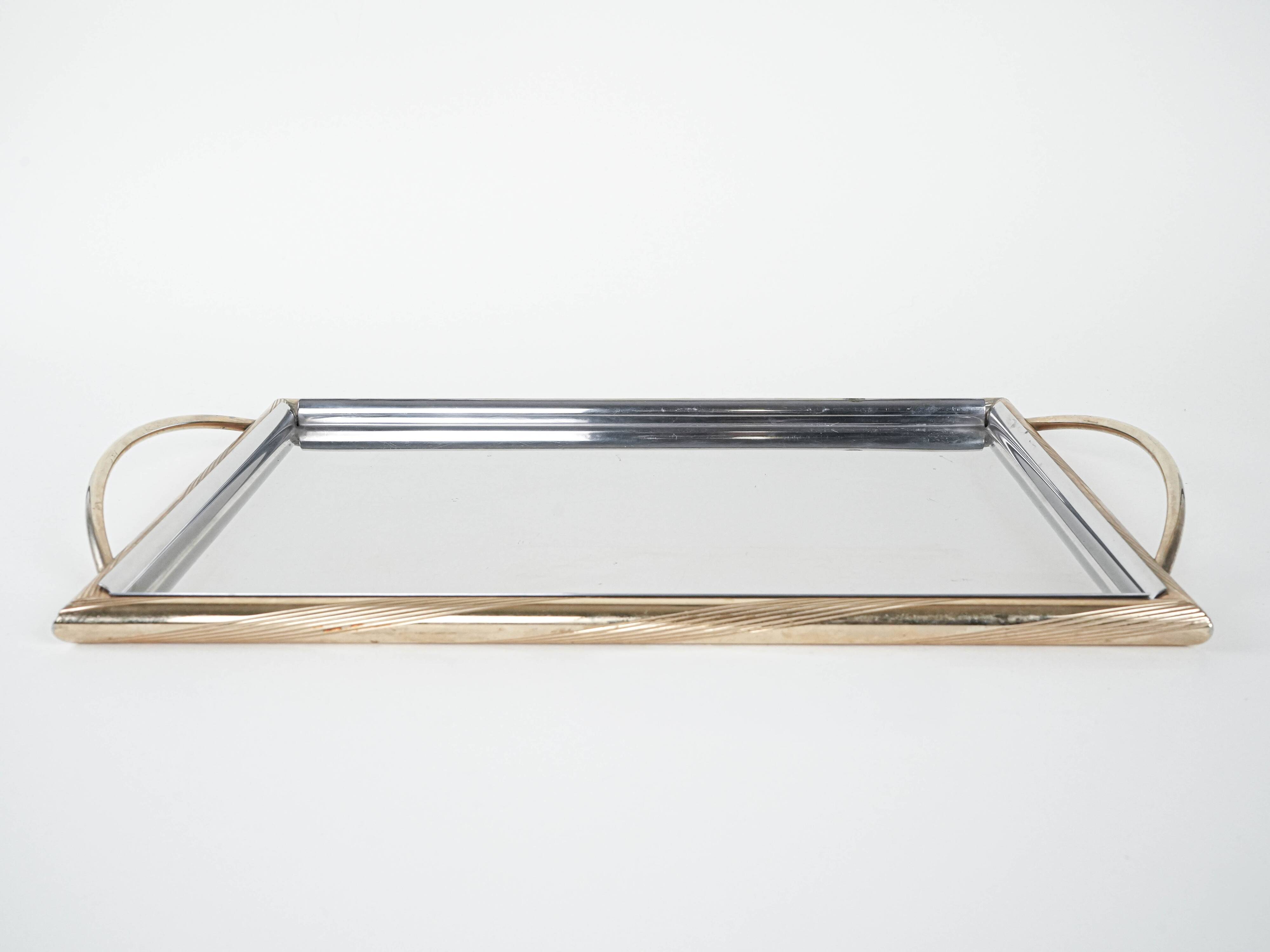 Stainless steel tray, german design, 1970s, manufactured by gottinghen