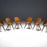 Chaises de salle à manger en contreplaqué, Italie, années 1950