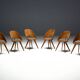 Mid-century plywood dining chairs, Italy, 1950s