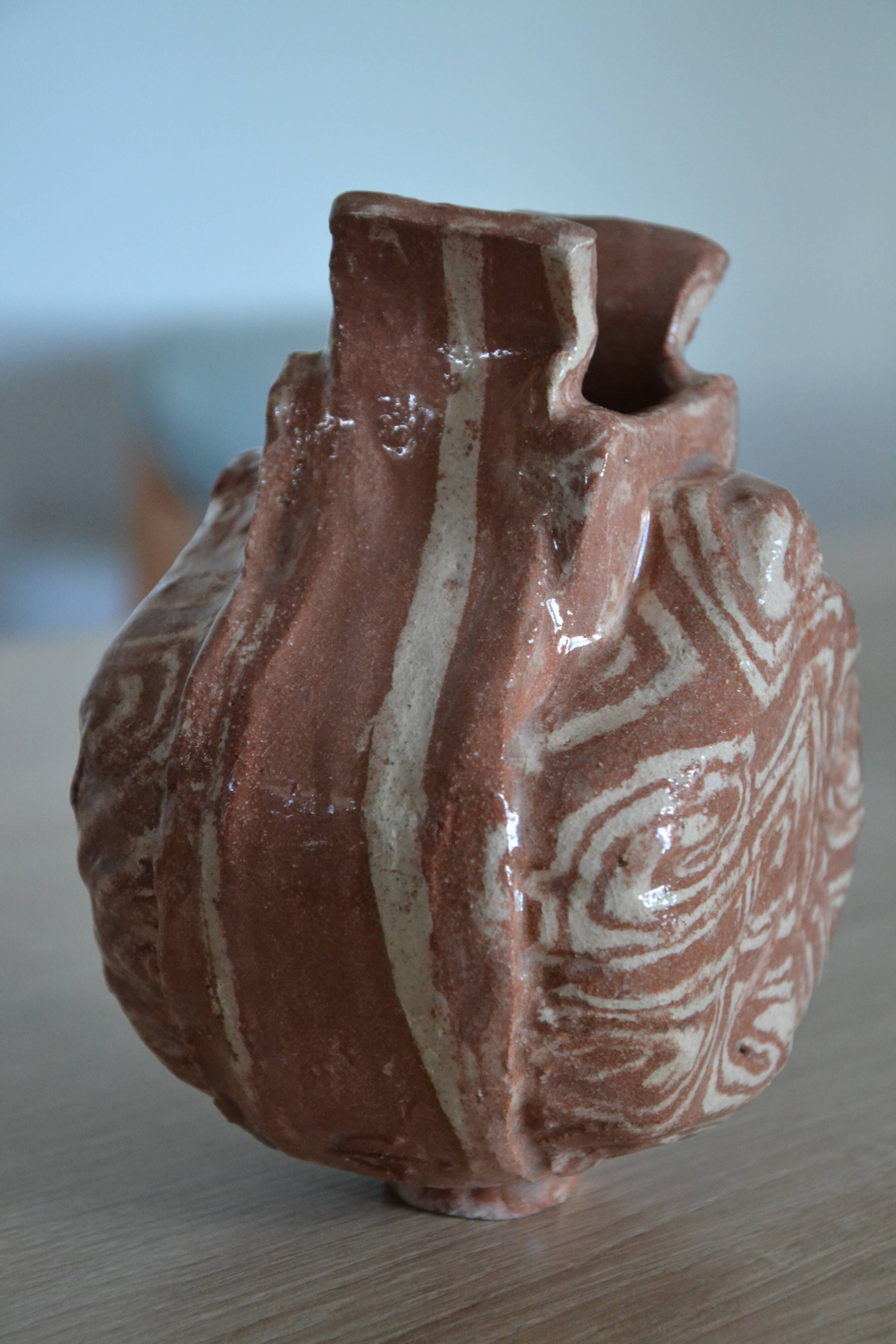 Stoneware vase signed GT