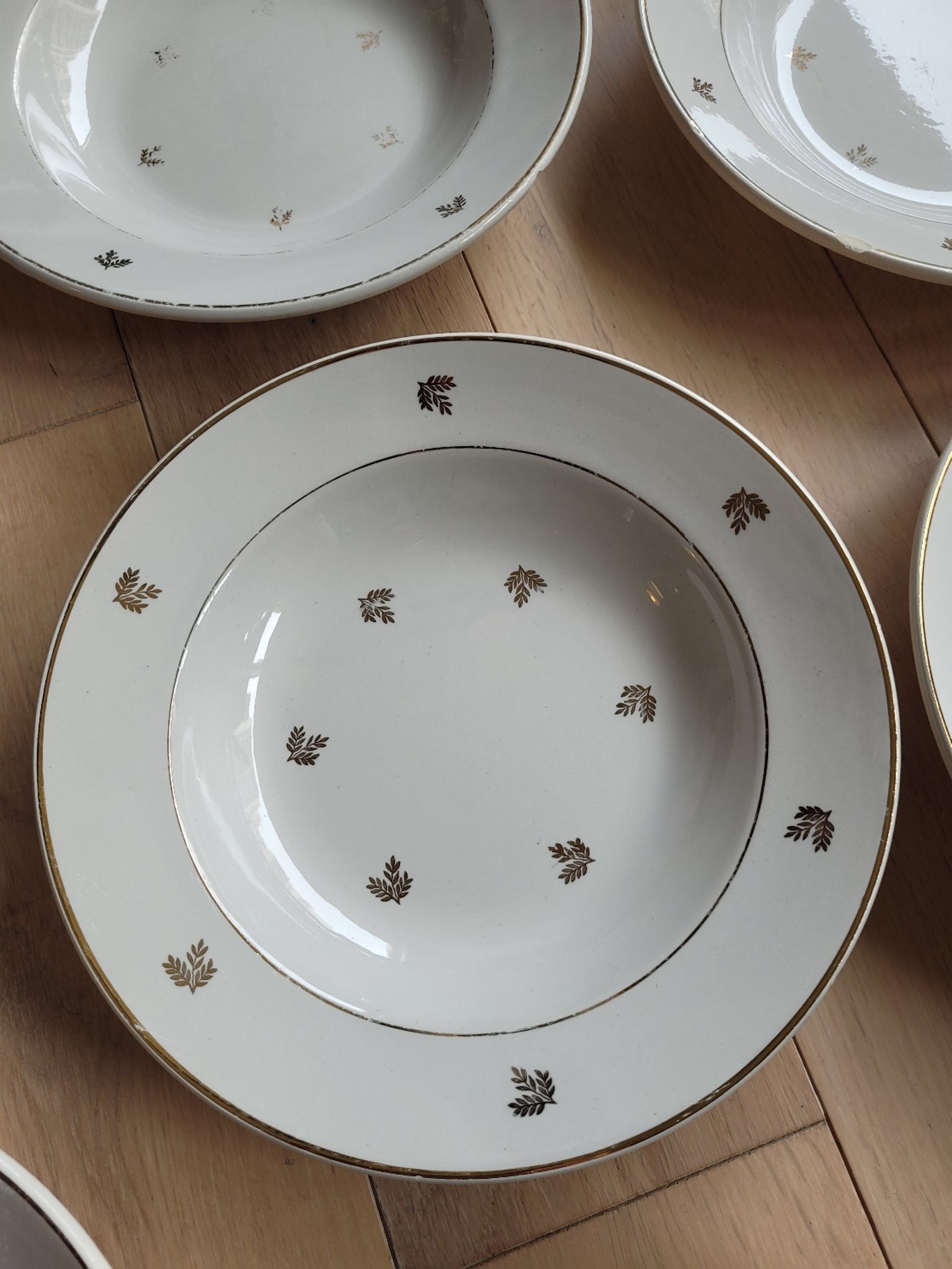 Lot de 16 assiettes creuses porcelaine opaque Badonviller