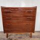 Chest of drawers compass feet in teak 1960 vintage