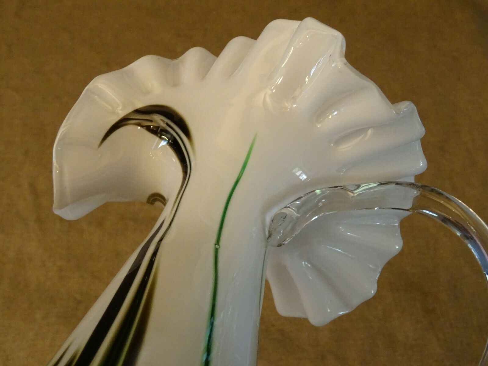 Murano scalloped colored glass decanter