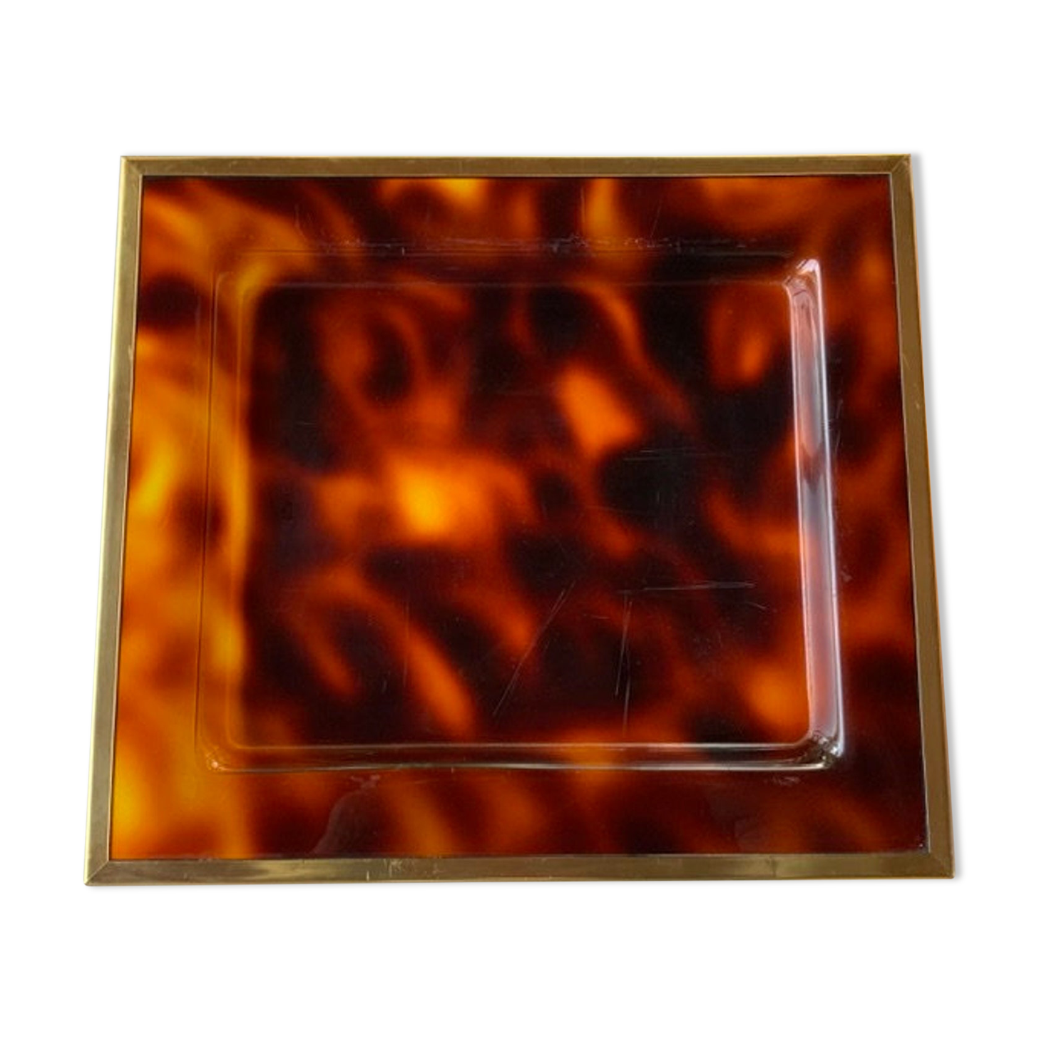 Vintage Service Tray Tortoiseshell Effect Plexiglass Circa 70 S Selency