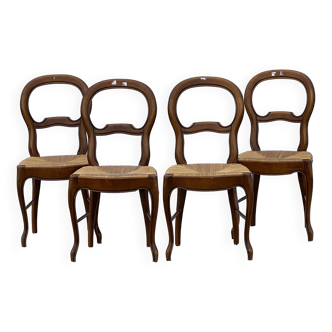 4 chaises paillées