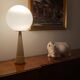 Conic parchment and brass table lamp, France 1960