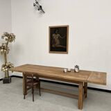 Large extendable solid oak farm table