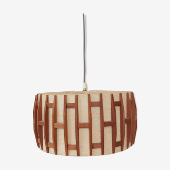 Suspension scandinave en teck et chanvre