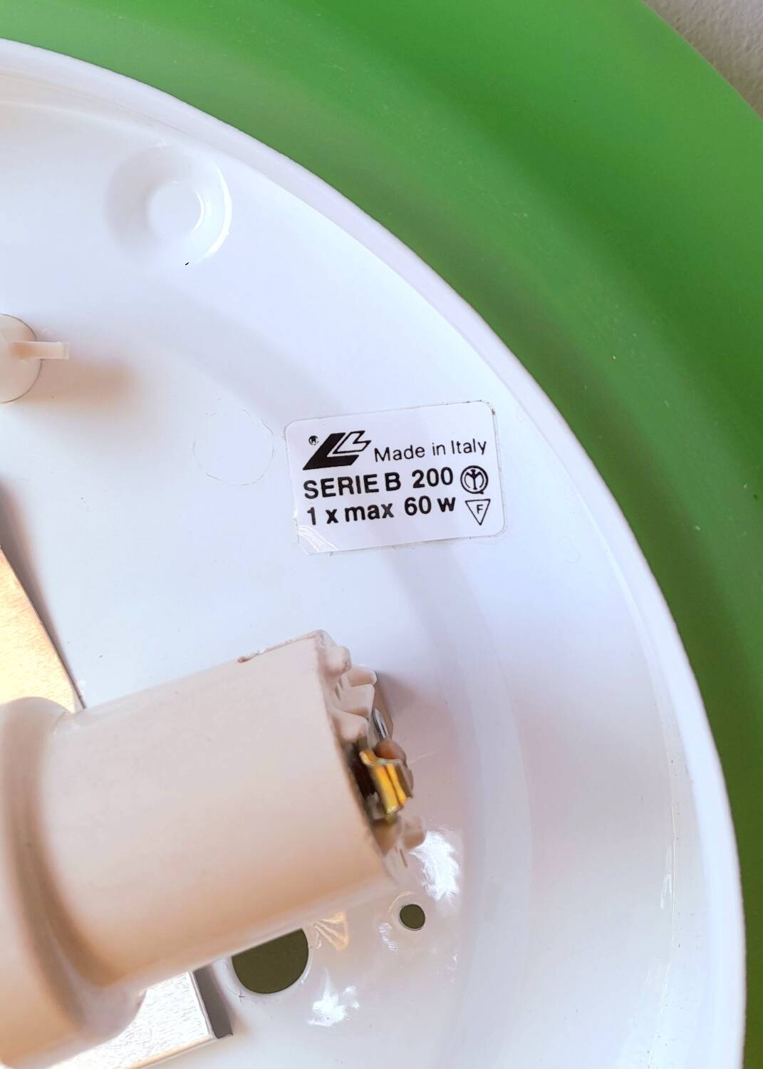 Glass and opaline wall light, 1970.