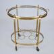 Small Mid-Century Italian Brass Bar Cart with Removable Tray, 1950s