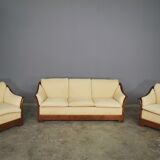 Wooden sofa and armchairs by Mobil Girgi, 70s. Set of 3