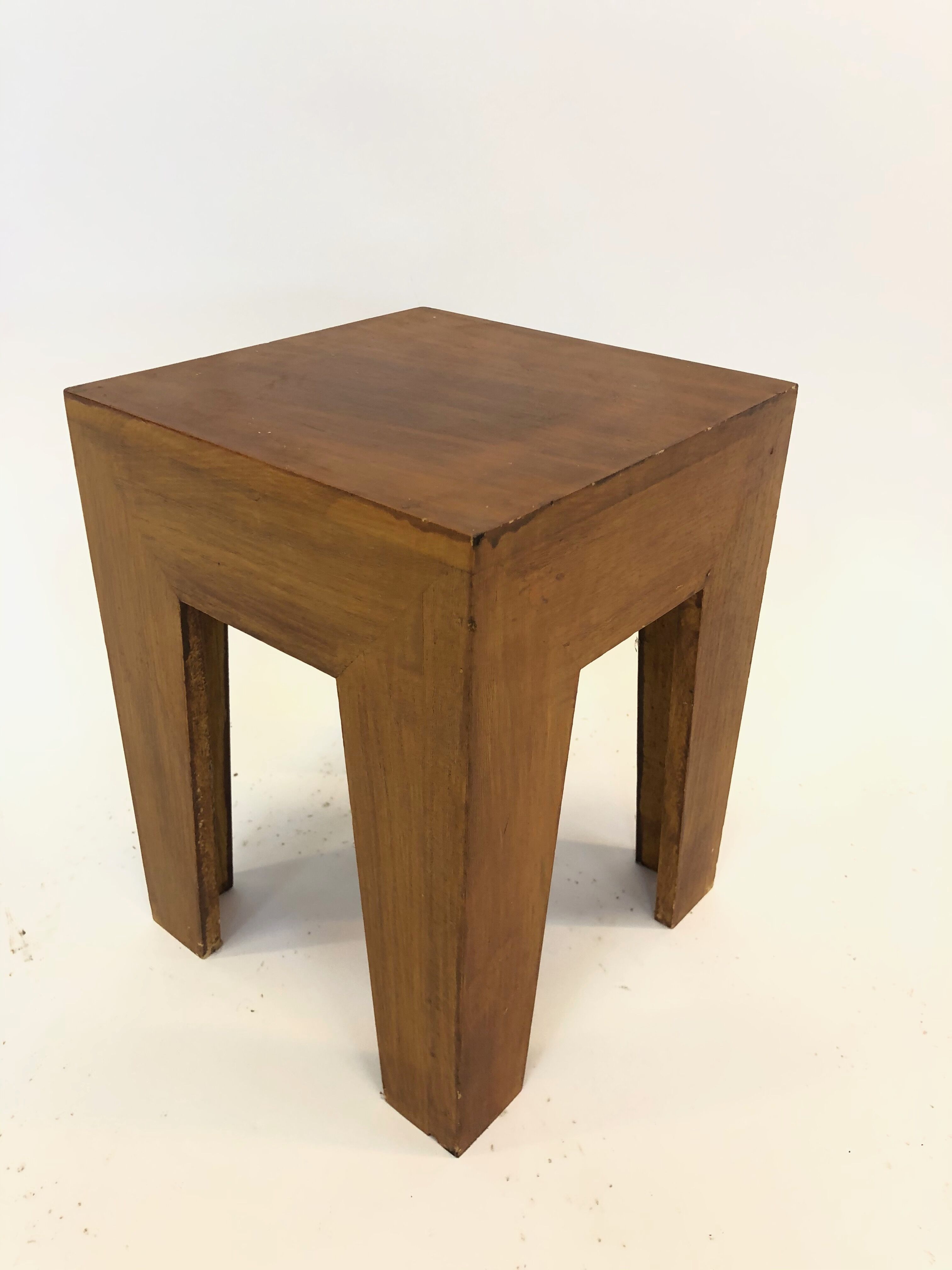 Vintage 1970s side table in minimalist wood