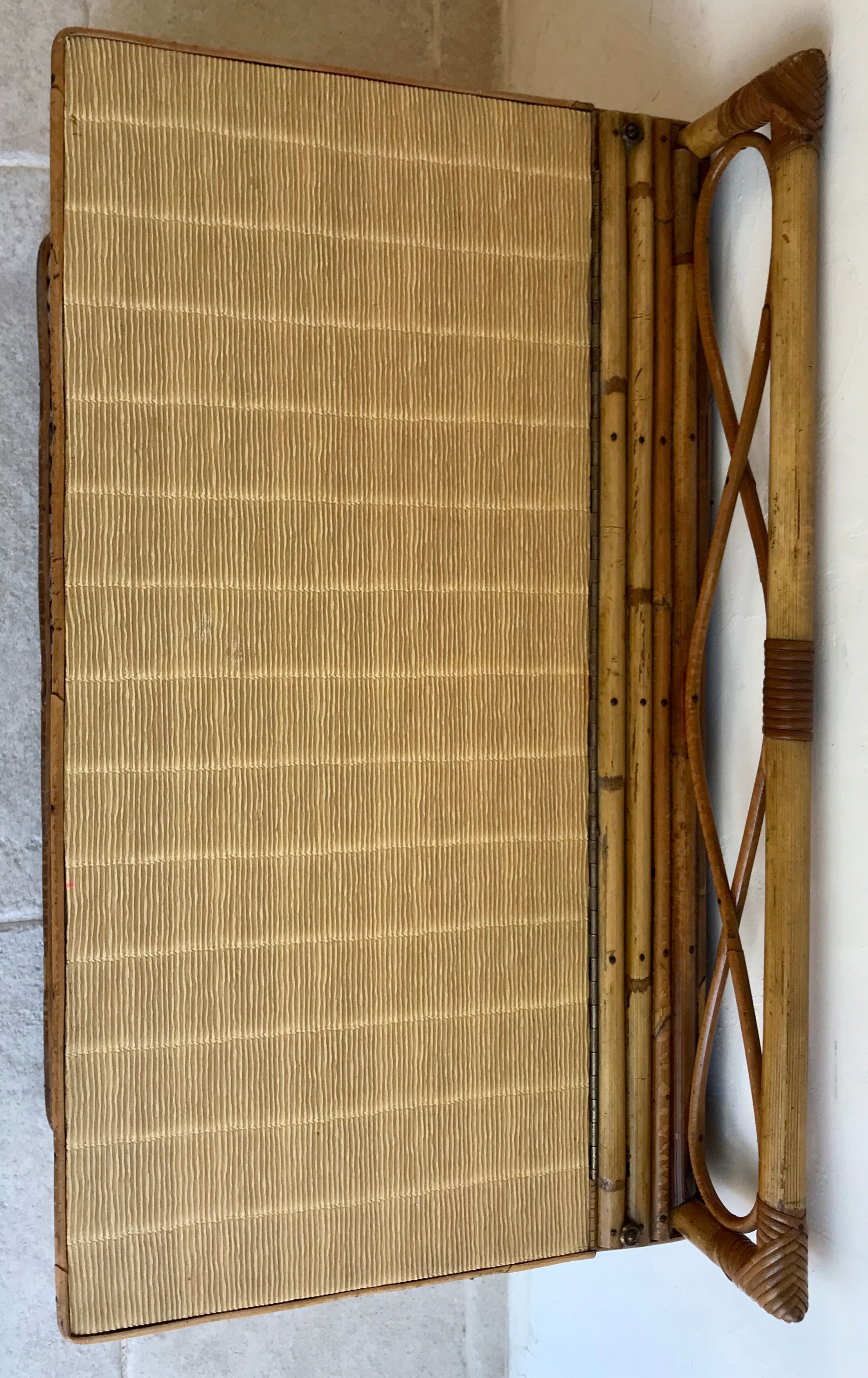 Vintage rattan and bamboo toy chest