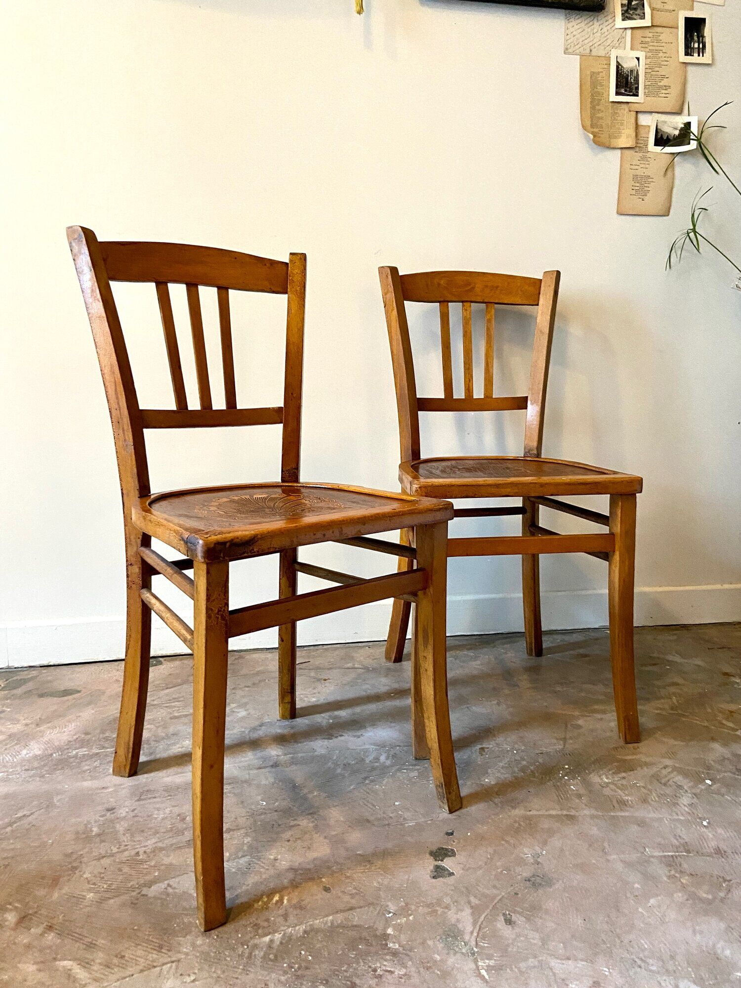 4 bistro chairs in light beech