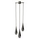 Suspended cascade lamp with 3 glass crystal shades and chrome, 1960s, Germany