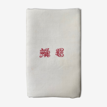 Old winemaker's tablecloth with monogram