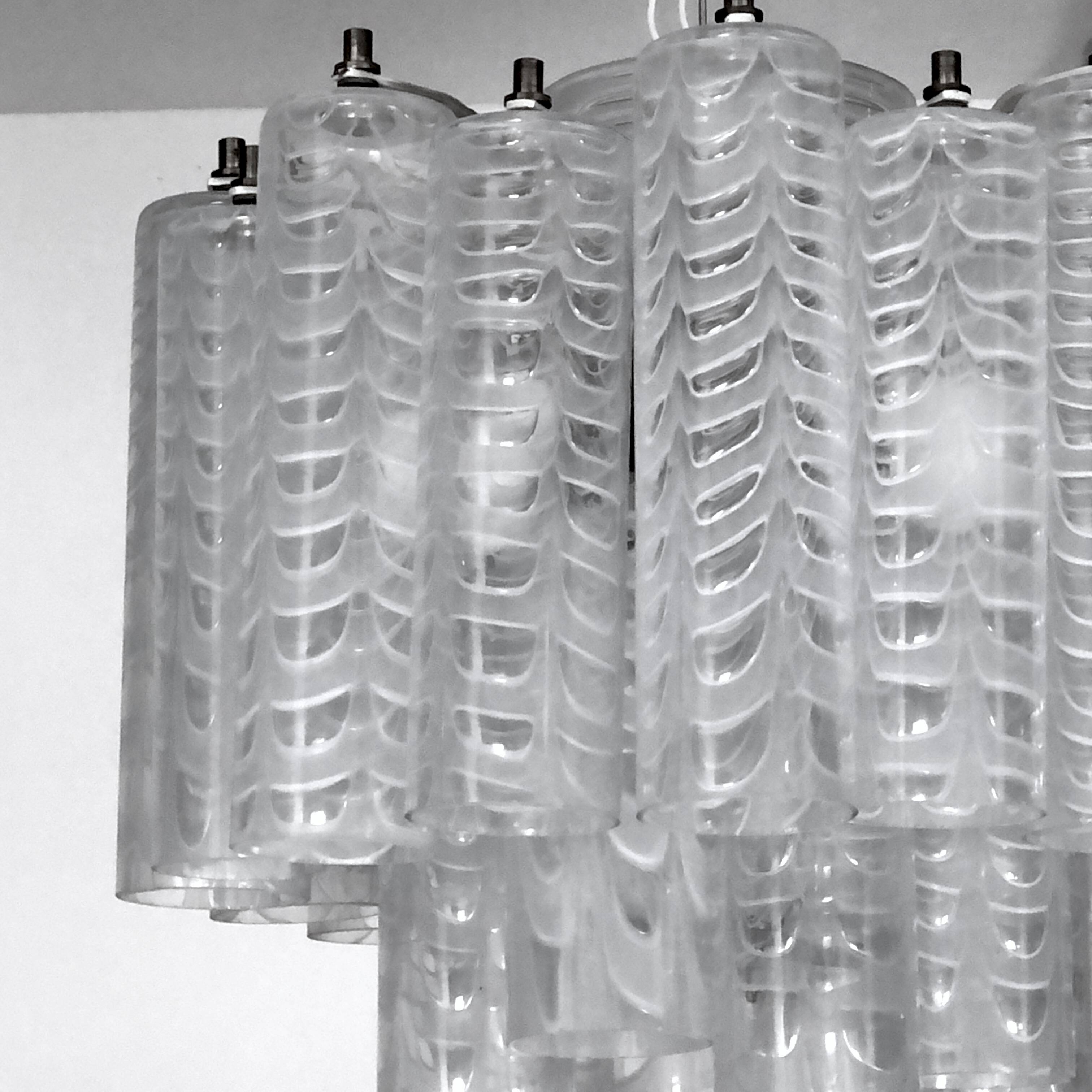 Lustre Ercole Barovier en verre de Murano « Graffito » Italie années 1960