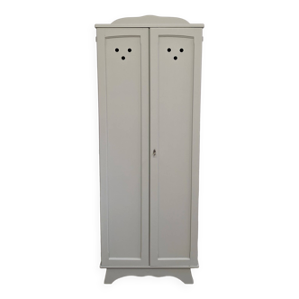 Armoire  Lingère vintage pieds compas patine 50 50