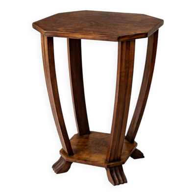 Table d’appoint Art Déco en bois – piètement sculptural