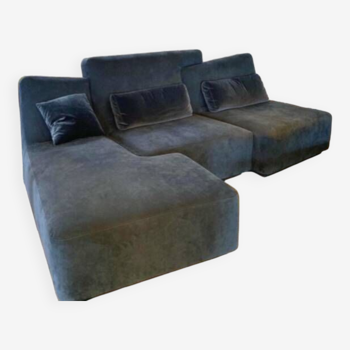 High-end black fabric sofa Confluence Ligne Roset
