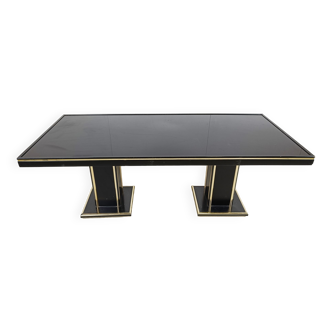 Vintage lacquer and brass dining table 1970s