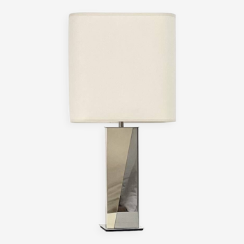 Chrome and gold metal lamp