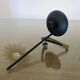 Authentic wall candle holder signed Laurids Lonborg, Denmark, metal and rattan.