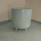 Pastel blue cylindrical coffee table "Tambour" – Artisan design.