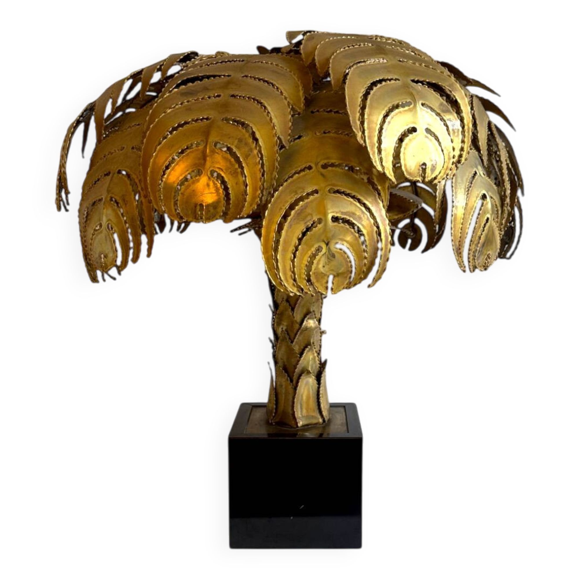 Palm Tree Lamp Maison Jansen, Christian Techoueyres, 65cm, Circa 1970