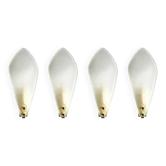 Contemporary Italian Sanded Leaf Murano Glass Wall Sconces – Lot of 4 Piece