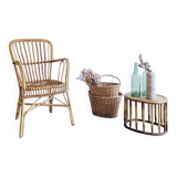 Vintage rattan armchair