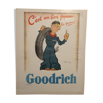 Affiche publicitaire geo ham pneu Goodrich