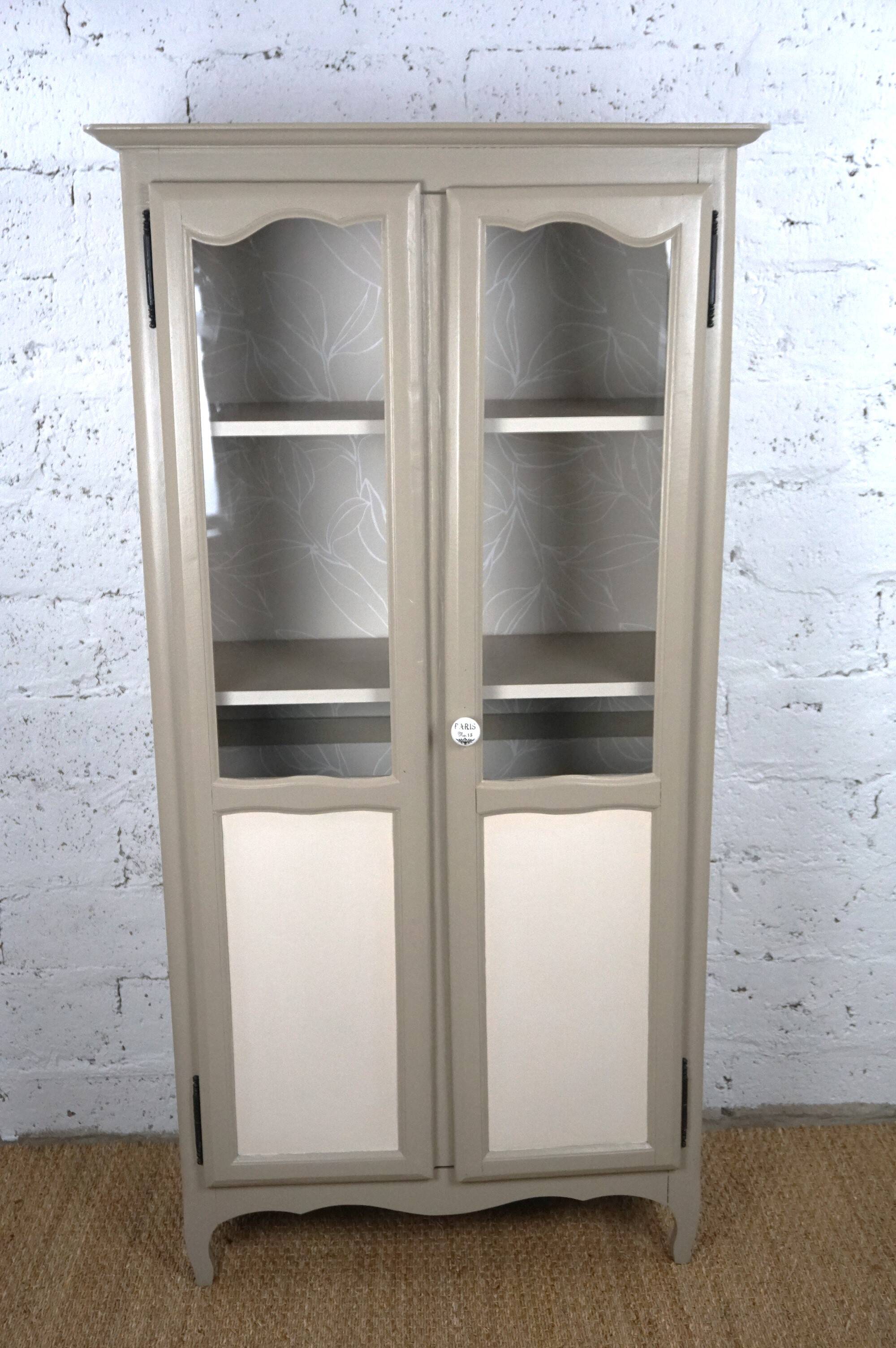 Parisian showcase dresser revamped country style wallpaper paint