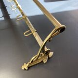 Art-deco wall-mounted coat rack in brass