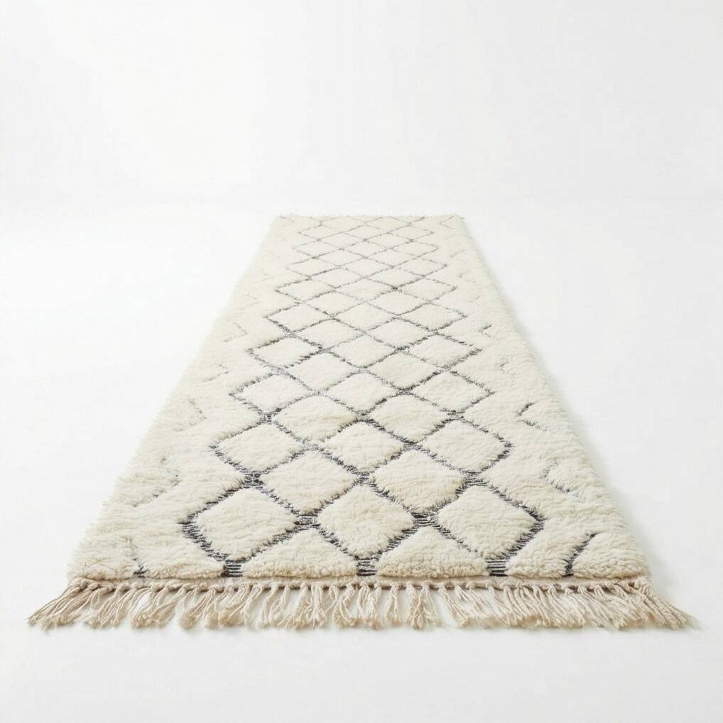 Berber wool hallway rug