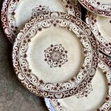 6 Jules Vieillard ironstone flat plates, "Louis XV" service