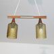 Scandinavian glass and teak pendant lamp 1960