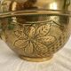 Brass cache pot Villedieu with chestnut decoration