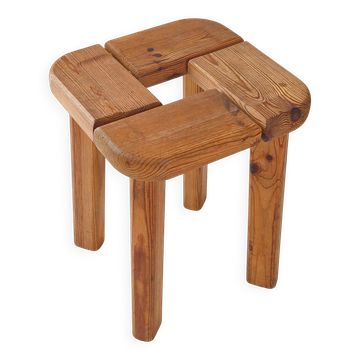 Tabouret vintage 1950 en pin de Olof Ottelin