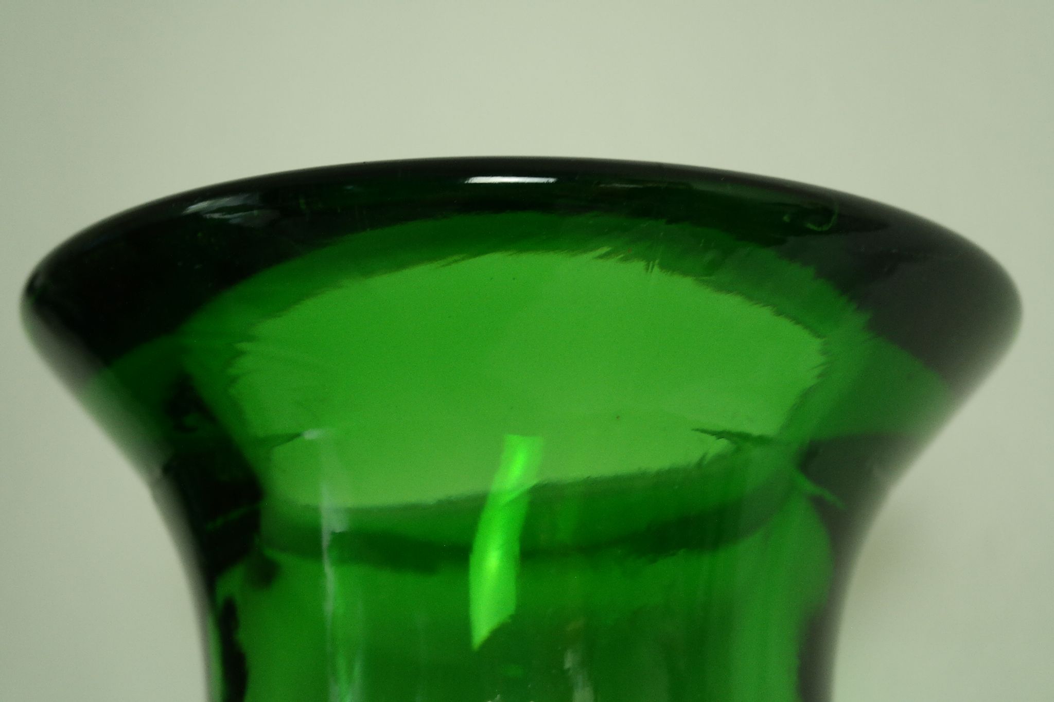 Thick glass vase from Italy, vintage.