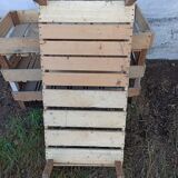 Set of four wooden shelves crate boxes