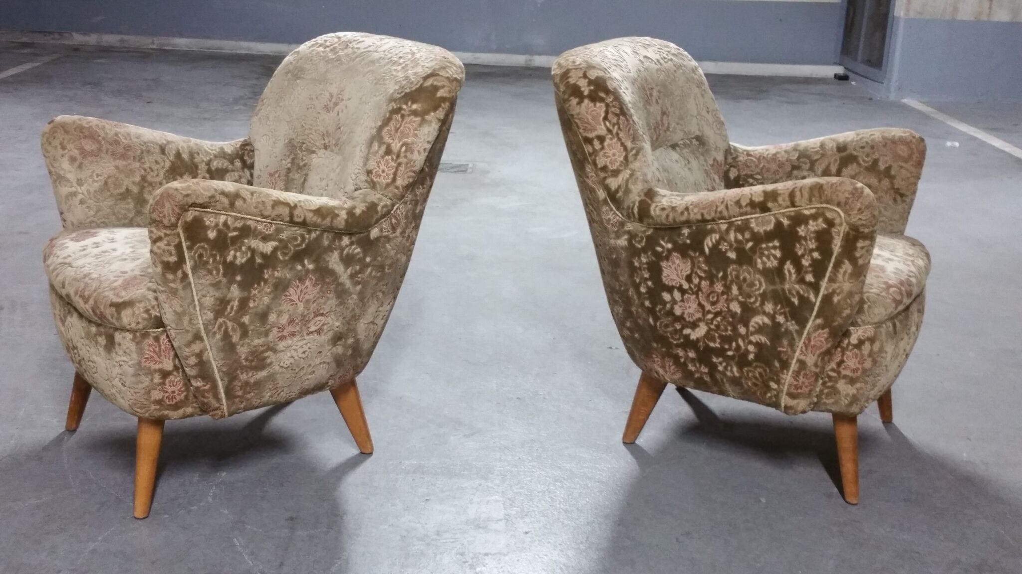 Pair of armchairs flower 50s