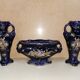 Pair of Vases + Art Nouveau Planter Barbotine De Bruyn FIVES LILLE