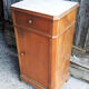 Old louis philippe style bedside table in wood & white marble