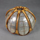 Flower hanging lamp in mother-of-pearl capiz and wicker