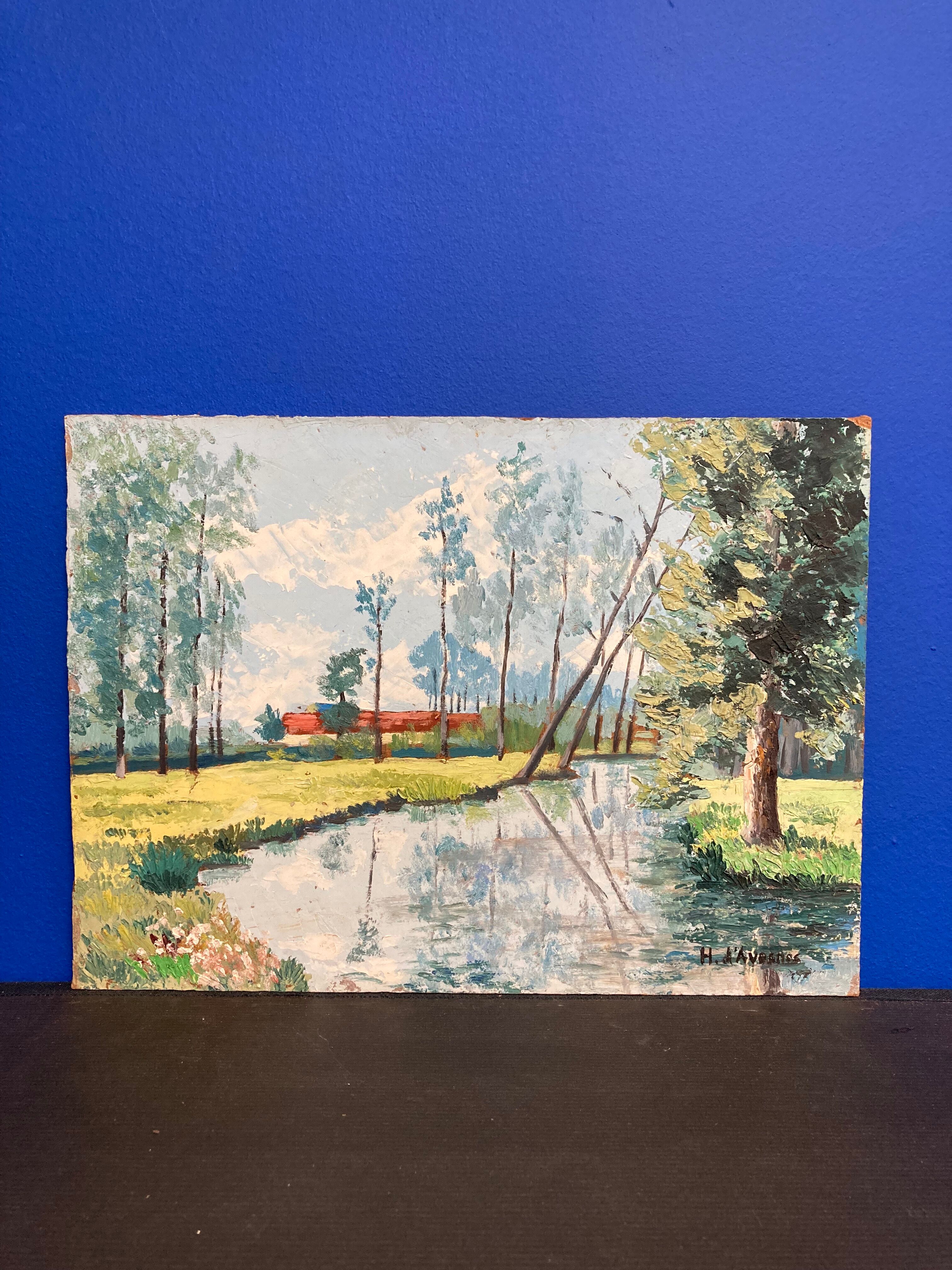 Oil on vintage panel