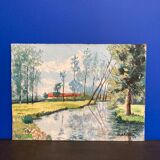 Huile sur panneau vintage