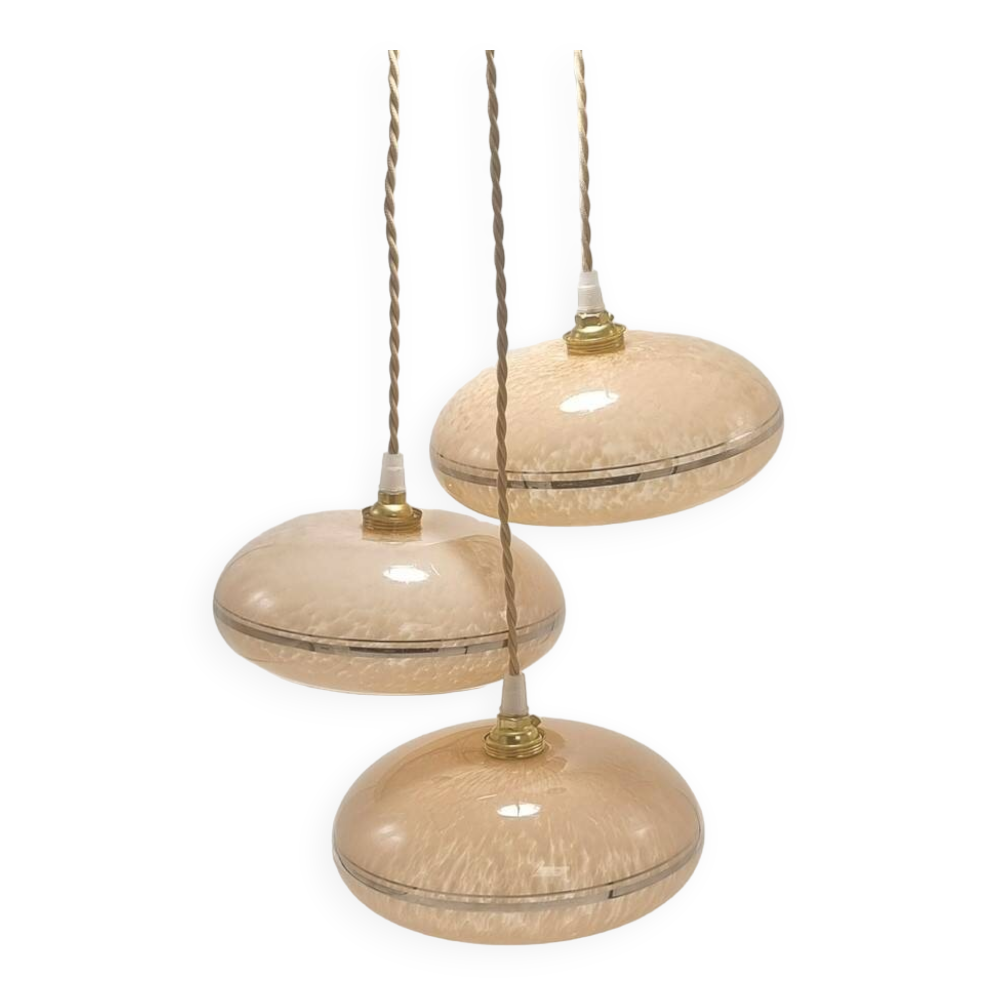 Trio of pink suspensions