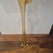 Large soliflore vase "Swung Vase" vintage amber 50 cm – Blown glass MCM