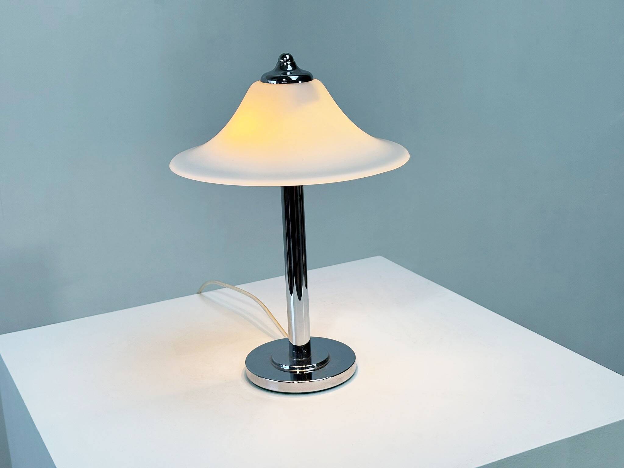 German opaline glass table lamp